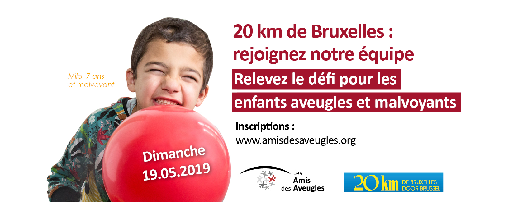 Courez les 20 km de Bruxelles pour les enfants malvoyants